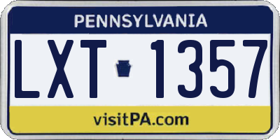 PA license plate LXT1357