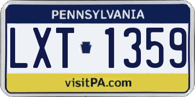 PA license plate LXT1359