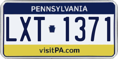 PA license plate LXT1371