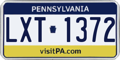 PA license plate LXT1372