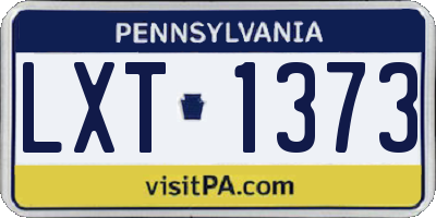PA license plate LXT1373