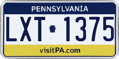 PA license plate LXT1375