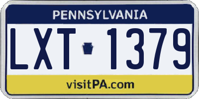 PA license plate LXT1379