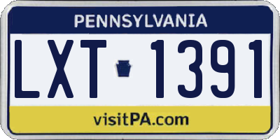 PA license plate LXT1391