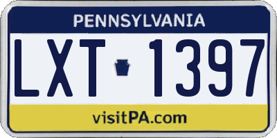 PA license plate LXT1397
