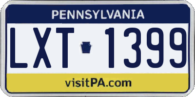 PA license plate LXT1399
