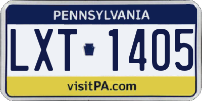 PA license plate LXT1405