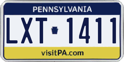 PA license plate LXT1411