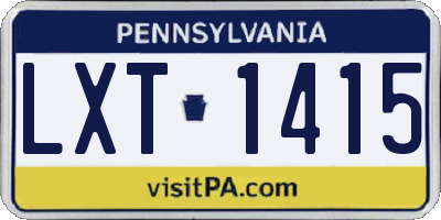 PA license plate LXT1415