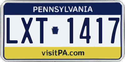 PA license plate LXT1417