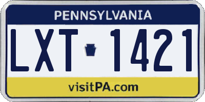 PA license plate LXT1421