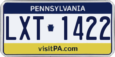 PA license plate LXT1422