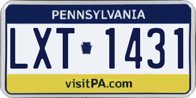 PA license plate LXT1431