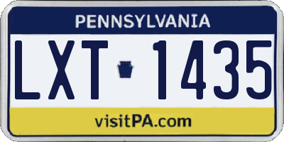 PA license plate LXT1435
