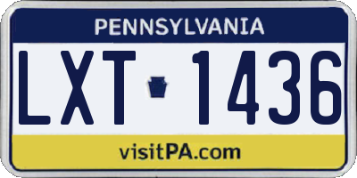 PA license plate LXT1436