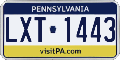 PA license plate LXT1443