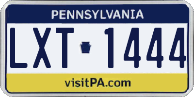 PA license plate LXT1444