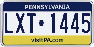PA license plate LXT1445