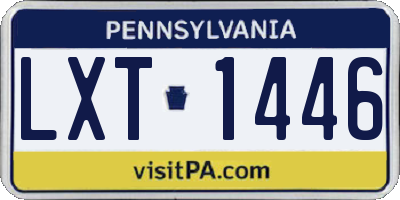 PA license plate LXT1446