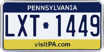 PA license plate LXT1449