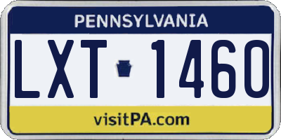 PA license plate LXT1460