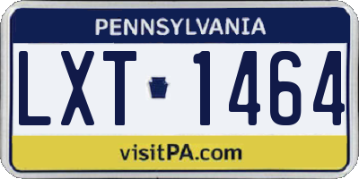 PA license plate LXT1464