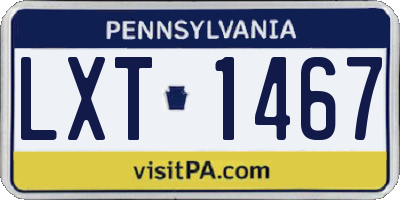 PA license plate LXT1467