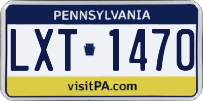 PA license plate LXT1470