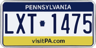 PA license plate LXT1475