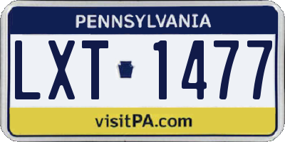 PA license plate LXT1477