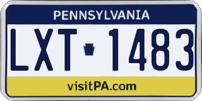 PA license plate LXT1483
