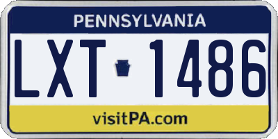PA license plate LXT1486