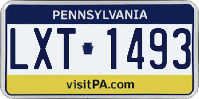 PA license plate LXT1493