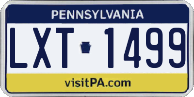 PA license plate LXT1499