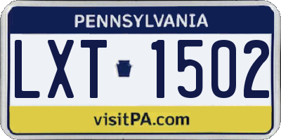 PA license plate LXT1502
