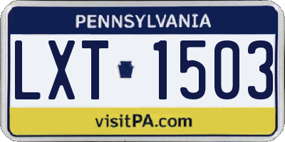 PA license plate LXT1503
