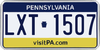PA license plate LXT1507