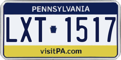 PA license plate LXT1517