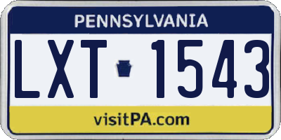 PA license plate LXT1543