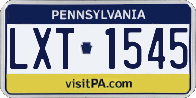 PA license plate LXT1545