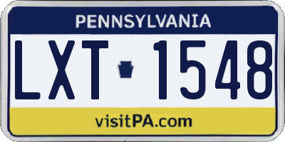 PA license plate LXT1548
