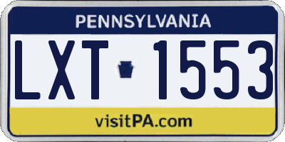 PA license plate LXT1553