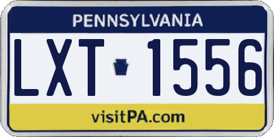 PA license plate LXT1556
