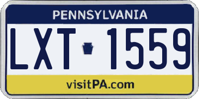 PA license plate LXT1559