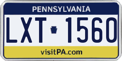 PA license plate LXT1560