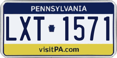 PA license plate LXT1571