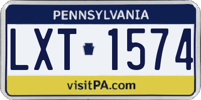 PA license plate LXT1574
