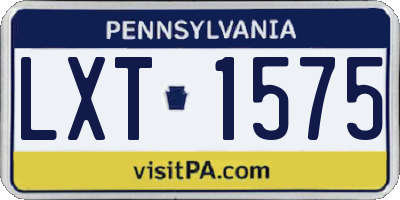 PA license plate LXT1575