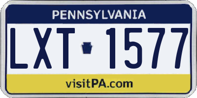 PA license plate LXT1577