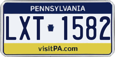 PA license plate LXT1582